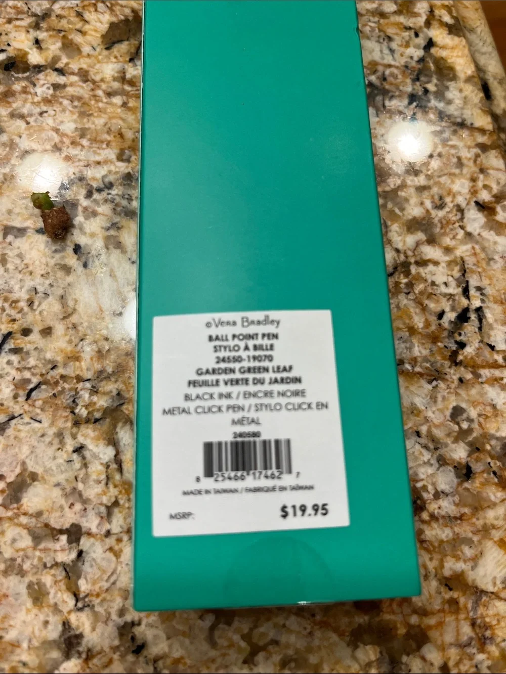 Vera Bradley Garden Green Leaf Ball Point  Pen Black Ink New in Box